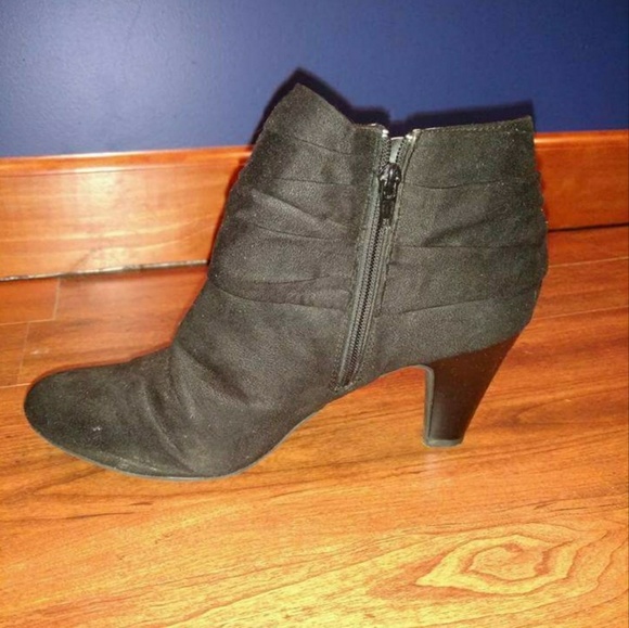Black Suede Ankle Bootie - Picture 6 of 8
